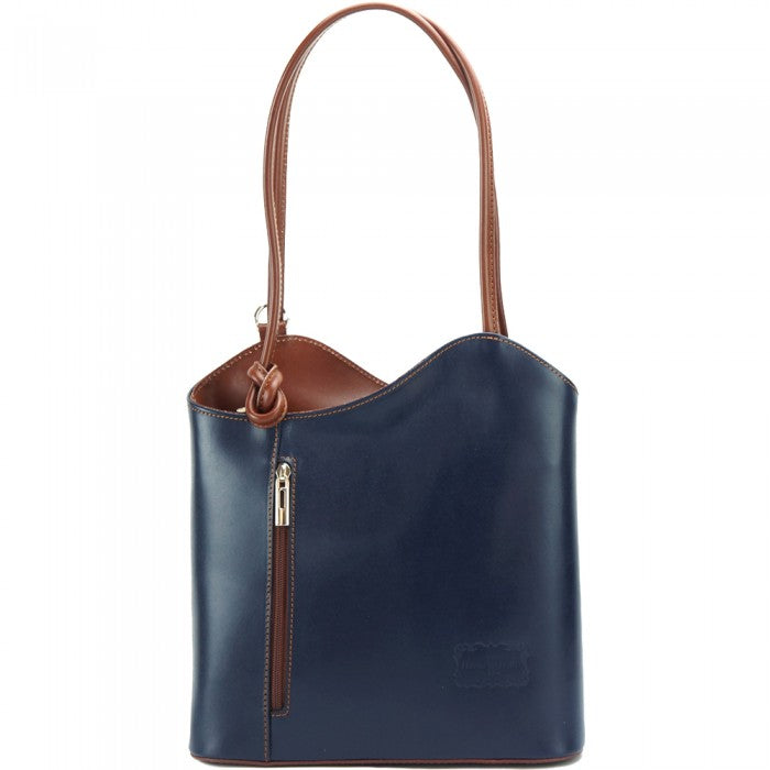 Chloe Leather Convertible Shoulder Bag and Backpack