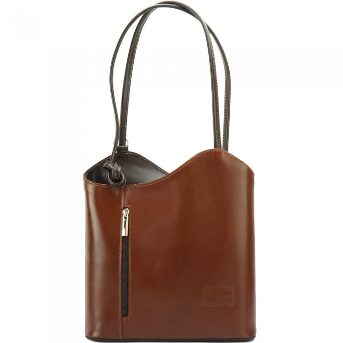 Chloe Leather Convertible Shoulder Bag and Backpack