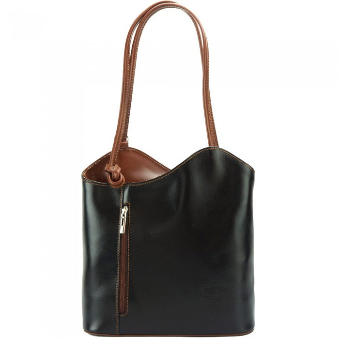 Chloe Leather Convertible Shoulder Bag and Backpack