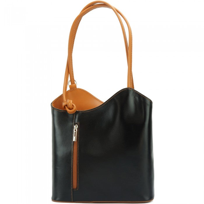 Chloe Leather Convertible Shoulder Bag and Backpack
